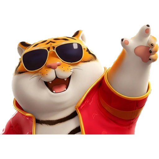 Logo Jogar Tigre Sortudo: mascote do Fortune Tiger com óculos escuros